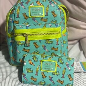 Loungefly Green and Yellow Cartoon Character Bag Set